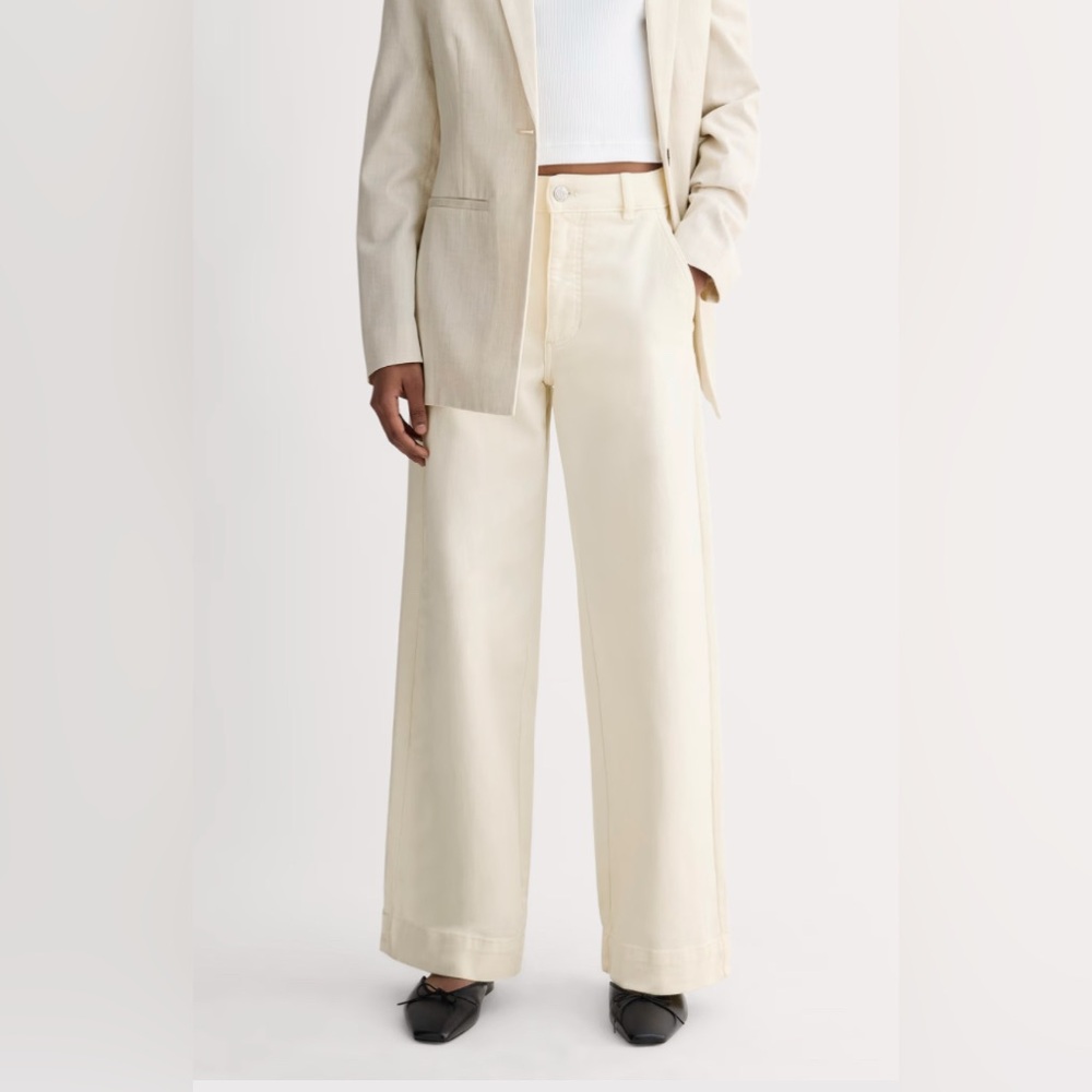 Everlane White Wide-Leg Pants